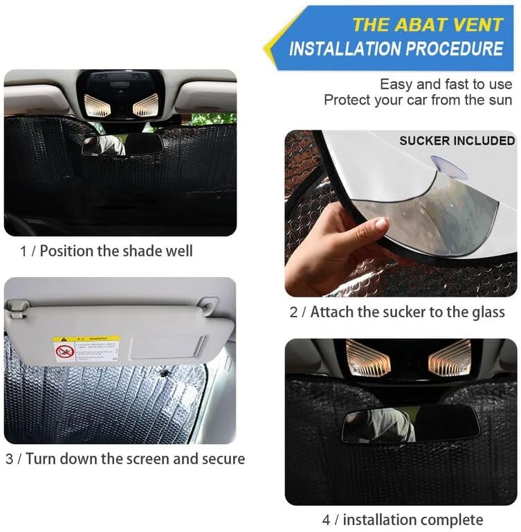 Cute Highland Cow Windshield Sun Shade Flodable for SUV Trucks Car Watercolor Universal Accordion Folding Auto Front Window Sunshade Visor Shield Cover Protector 55x27.6 in