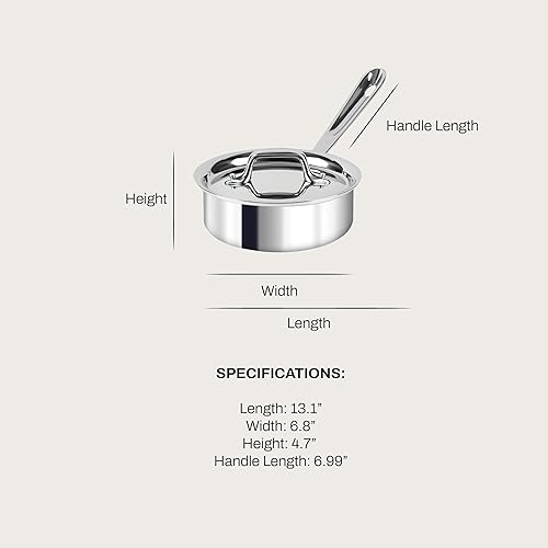 Miniatura 10 de Cacerola All-Clad 4201 de tres capas de acero inoxidable con tapa apta para el lavavajillas Sartén con tapa de acero inoxidable 283 L Acero