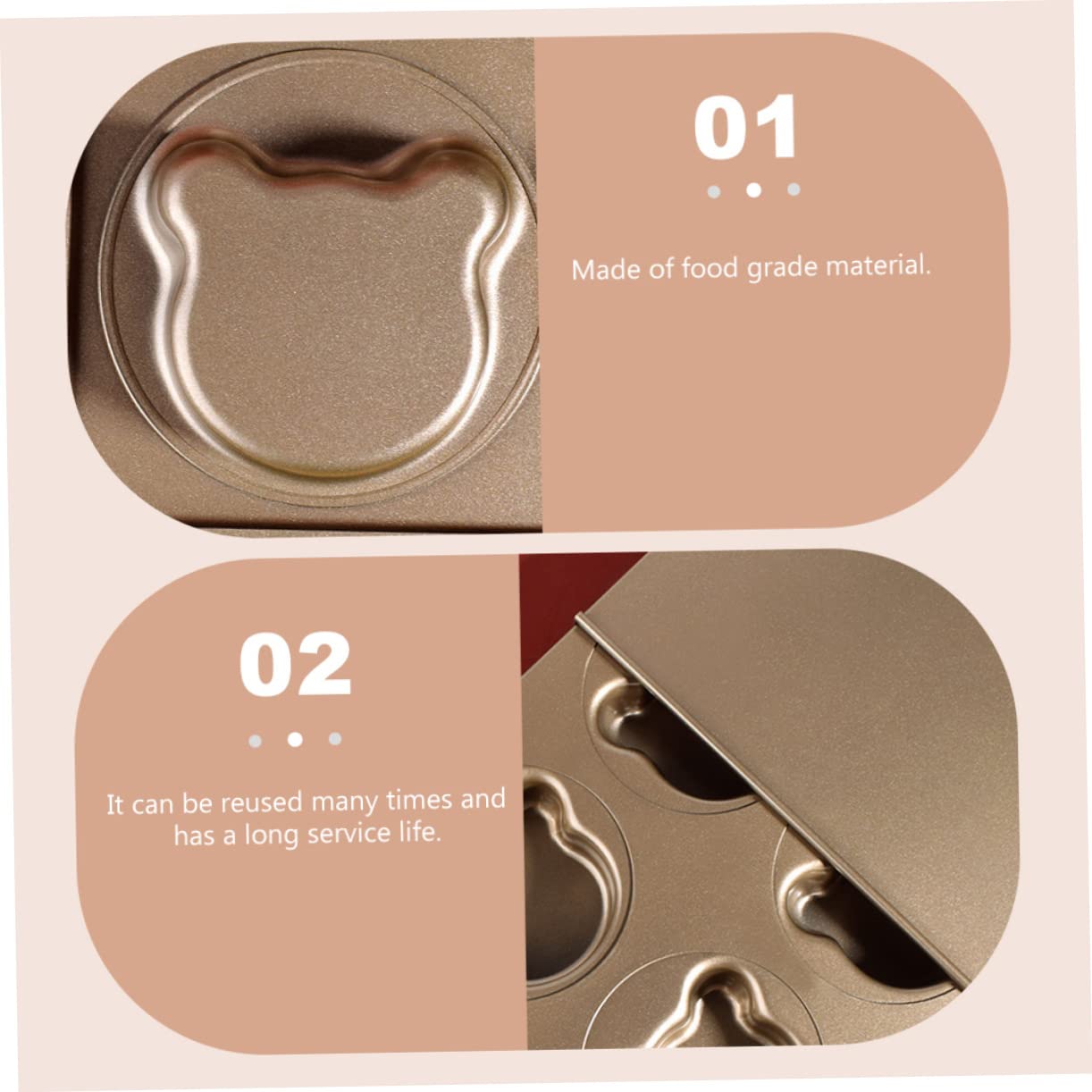 Moule à Gâteau Ours en Acier au Carbone, 1 Set Réutilisable