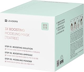 LEADERS 3X Boosting Modeling Mask | 3-Step Korean Skincare with Tea Tree Set of 1 | Soothing, Hydrating & Comforting for Irritated & Heated Skin | Cools & Relieve Skin Sensitivity (Teatree)