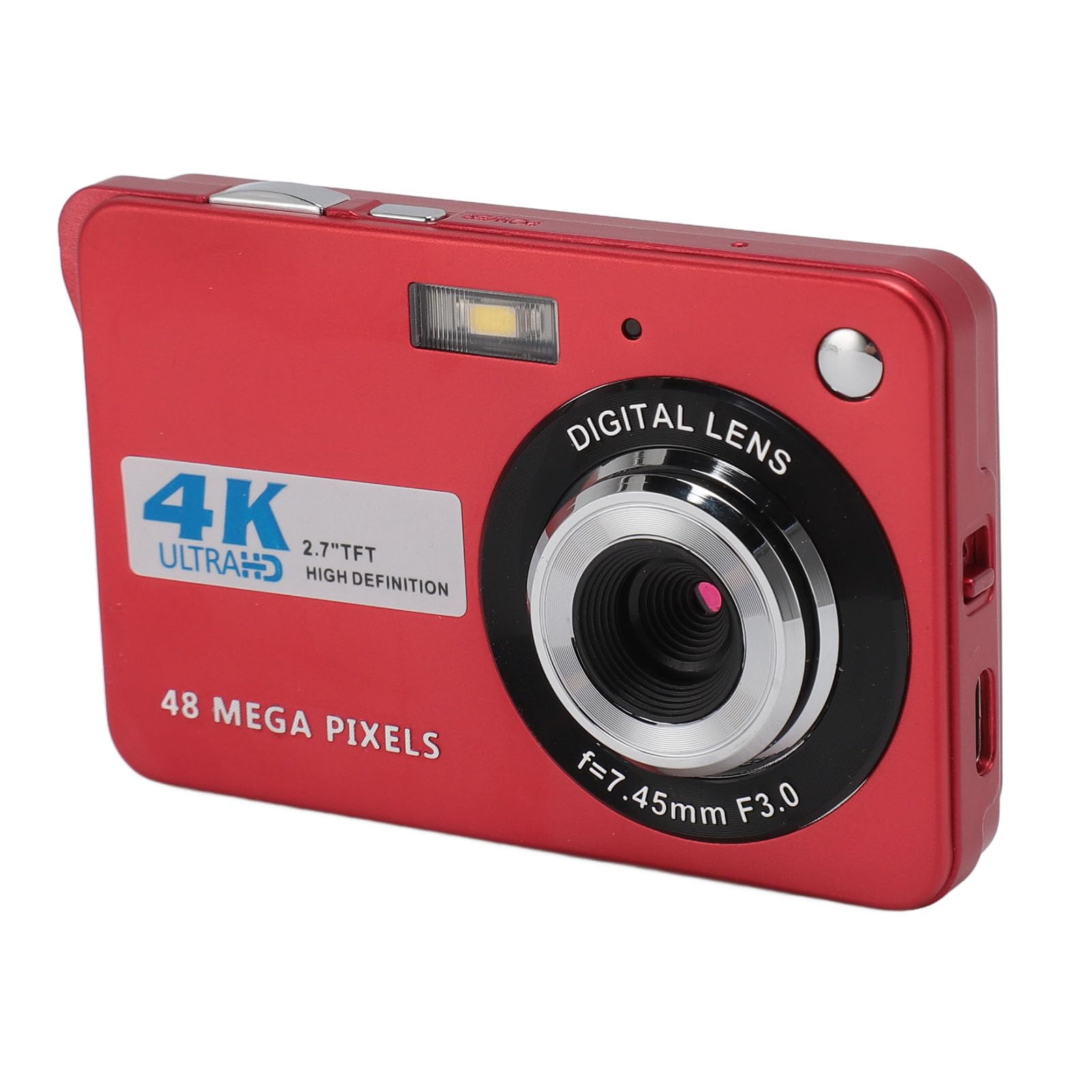 Aparat Cyfrowy 48 MP 4K, Autofokus z 8-krotnym Zoomem i Autofokusem, Ekran HD o Przekątnej 2,7 Cala, Kompaktowy Aparat Fotograficzny ze światłem Wypełniającym, Kieszonkowy Aparat