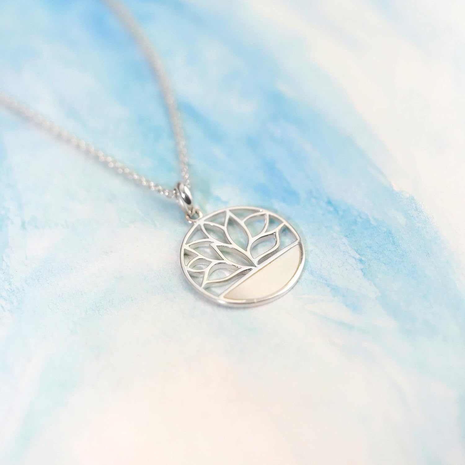 Boma Jewelry Sterling Silver Lotus Flower Necklace, 18 Inches - Image 2