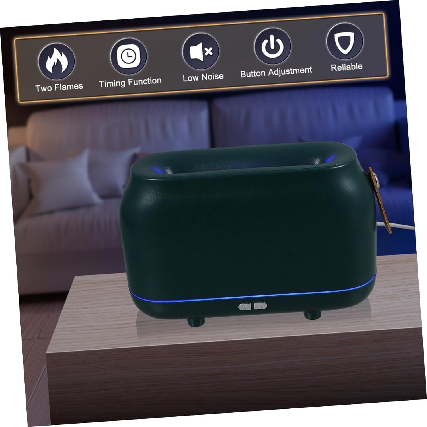 per Uso Domestico Simulazione Fiamma Aromaterapia Diffusore Umidificatore Camera da Letto Luce Ambientale Purificatore d'Aria Casa Intelligente