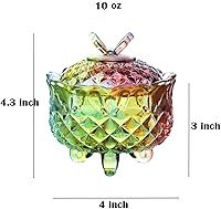 Vista 2 de SOCOSY Royal - Caja de dulces de cristal en relieve con tapa, joyero con pies, tarro de galletas, tarro de galletas, dulces de boda, tarros de bufé