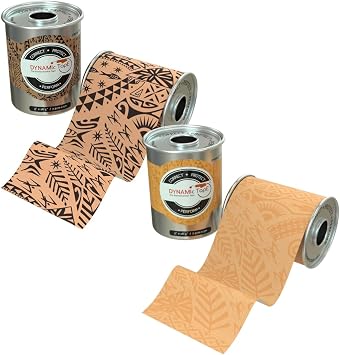 Dynamic Tape 2 Roll Pack | Includes Original Beige & Beige & Original Beige & Black | 3 Biomechanical Adhesive Tape for Injury Recovery, Muscle & Joint Support | 4-Way Stretch, Water-Resistant