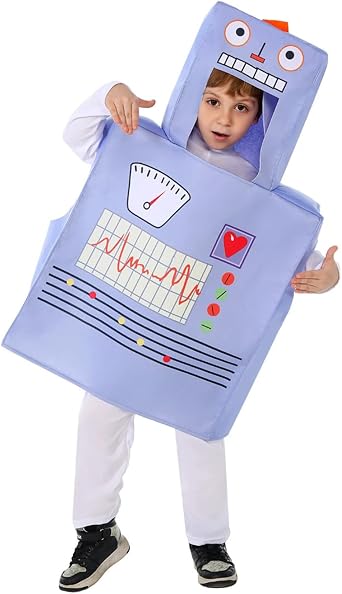 Kids Robot Costume, Wonder Robot Outfit Halloween Christmas Birthday for Boys Girls