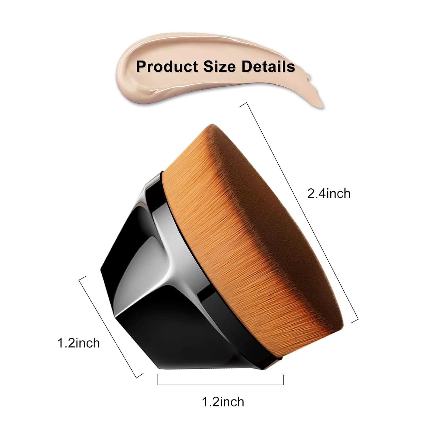 Makeup Brushes,Foundation Brush,2 Pack Foundation Brush for Liquid Makeup,Multifunctional Travel Kabuki Brush,for Cream or Flawless Powder Cosmetics with Protective Case : Beauty & Personal Care