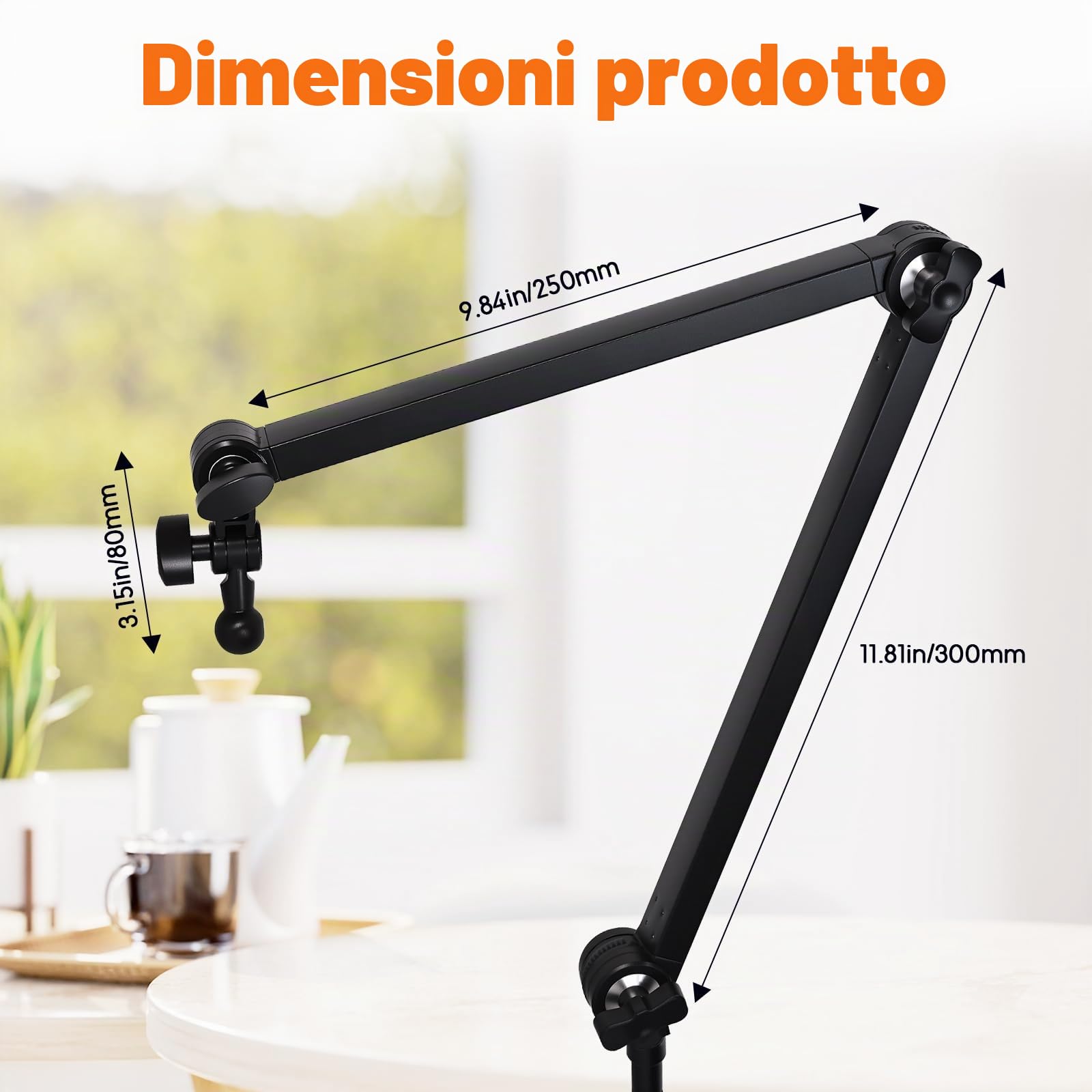Hivexagon Supporto a Morsetto per asciugacapelli - Supporto Regolabile Multi-angolazione, Braccio in Lega di Carbonio, Base in plastica, Consente di asciugare i Capelli a Mano Libera