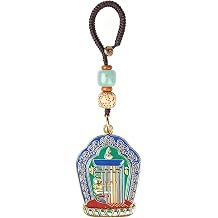 Tibetan Talisman Protection Keychain with Auspicious Symbols, Buddhist Feng Shui Key Ring Lucky Charm for Women
