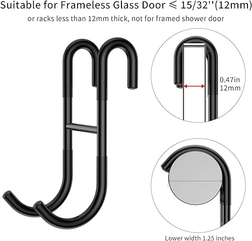 Miniatura 9 de Ganchos para puerta de ducha, paquete de 3 ganchos de puerta de vidrio para ducha, chapados en oro, ganchos de acero inoxidable 304, colgador de