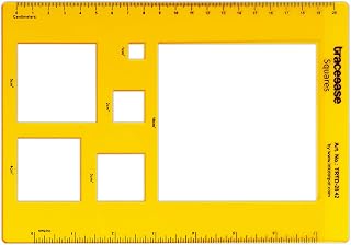 Traceease Trace Simple Trace Stable, Academic Geometric Square Drawing Template, Geometric Diagram Tools for Schools and Colleges, Rectangular Plastic Ruler, 21.5cm x 15.2cm