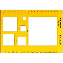 Traceease Trace Simple Trace Stable, Academic Geometric Square Drawing Template, Geometric Diagram Tools for Schools and Colleges, Rectangular Plastic Ruler, 21.5cm x 15.2cm