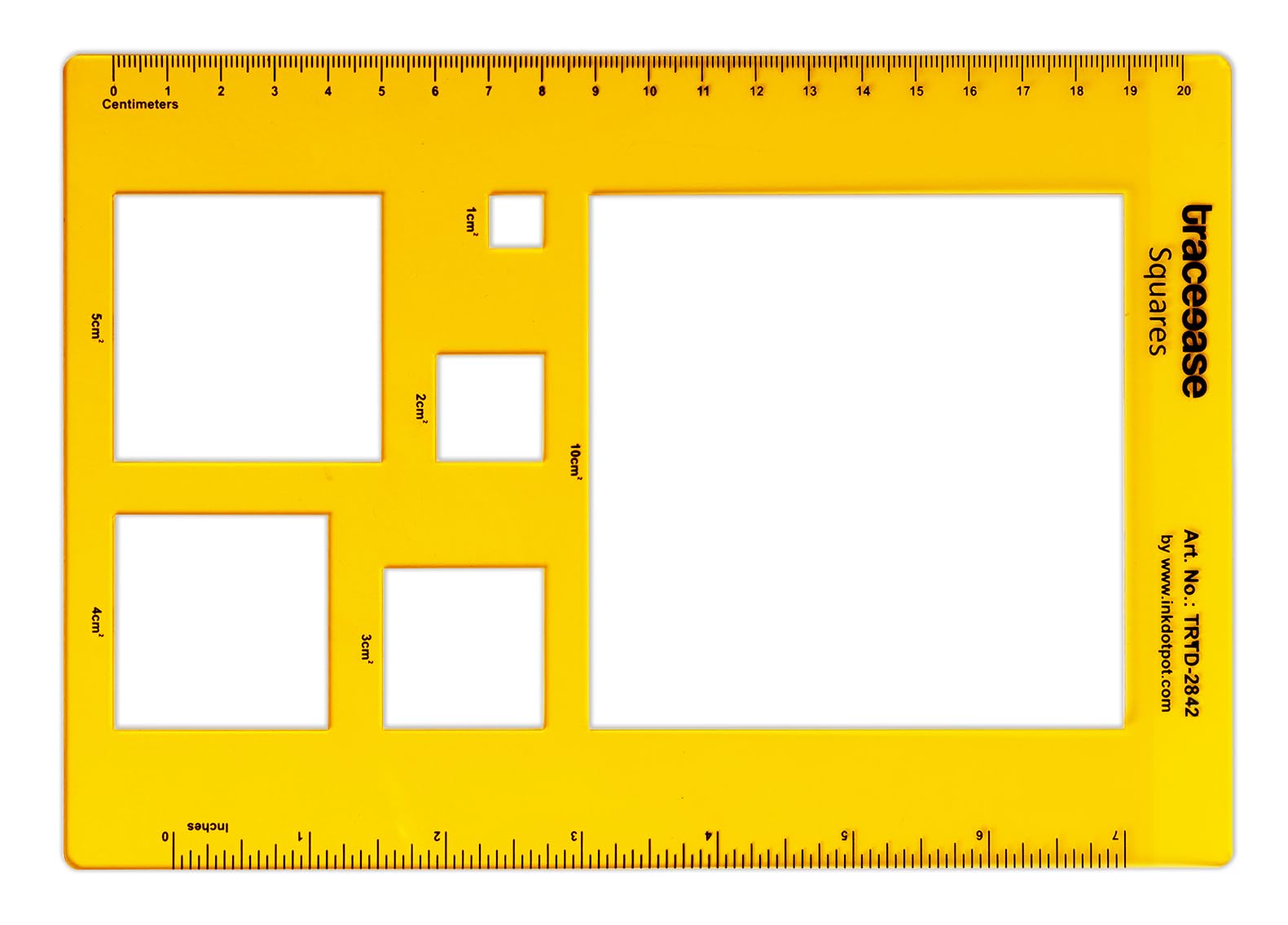 Traceease Trace Simple Trace Stable, Academic Geometric Square Drawing Template, Geometric Diagram Tools for Schools and Colleges, Rectangular Plastic Ruler, 21.5cm x 15.2cm