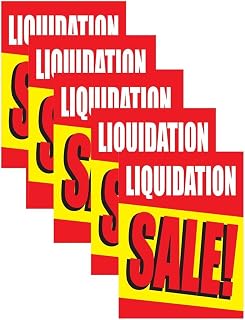Liquidation Sale | Full Color Window Display Signs | 18"W x 24"H | 5 Pack