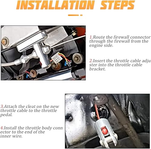 Miniatura 5 de AICEL Cable de acelerador trenzado de 36 pulgadas, compatible con motor LS1 97-07 4.8L 5.3L 5.7L 6.0L, kit de reparación de cable de acelerador de