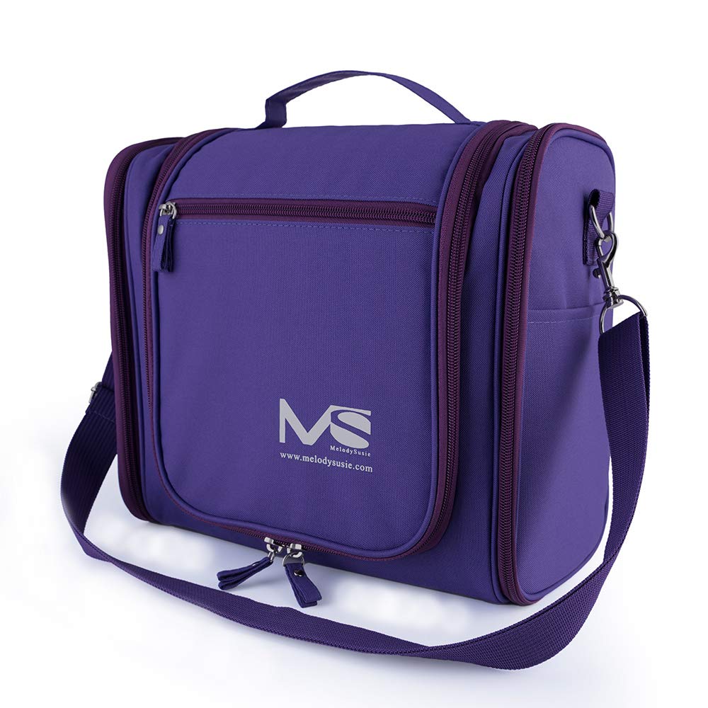 MelodySusie Premium Hanging toiletry bag, Large Travel Cosmetic, Toiletries, Makeup, Brushes Bag, Waterproof Portable Bathroom and Shower Organizer Kit for Women and Men