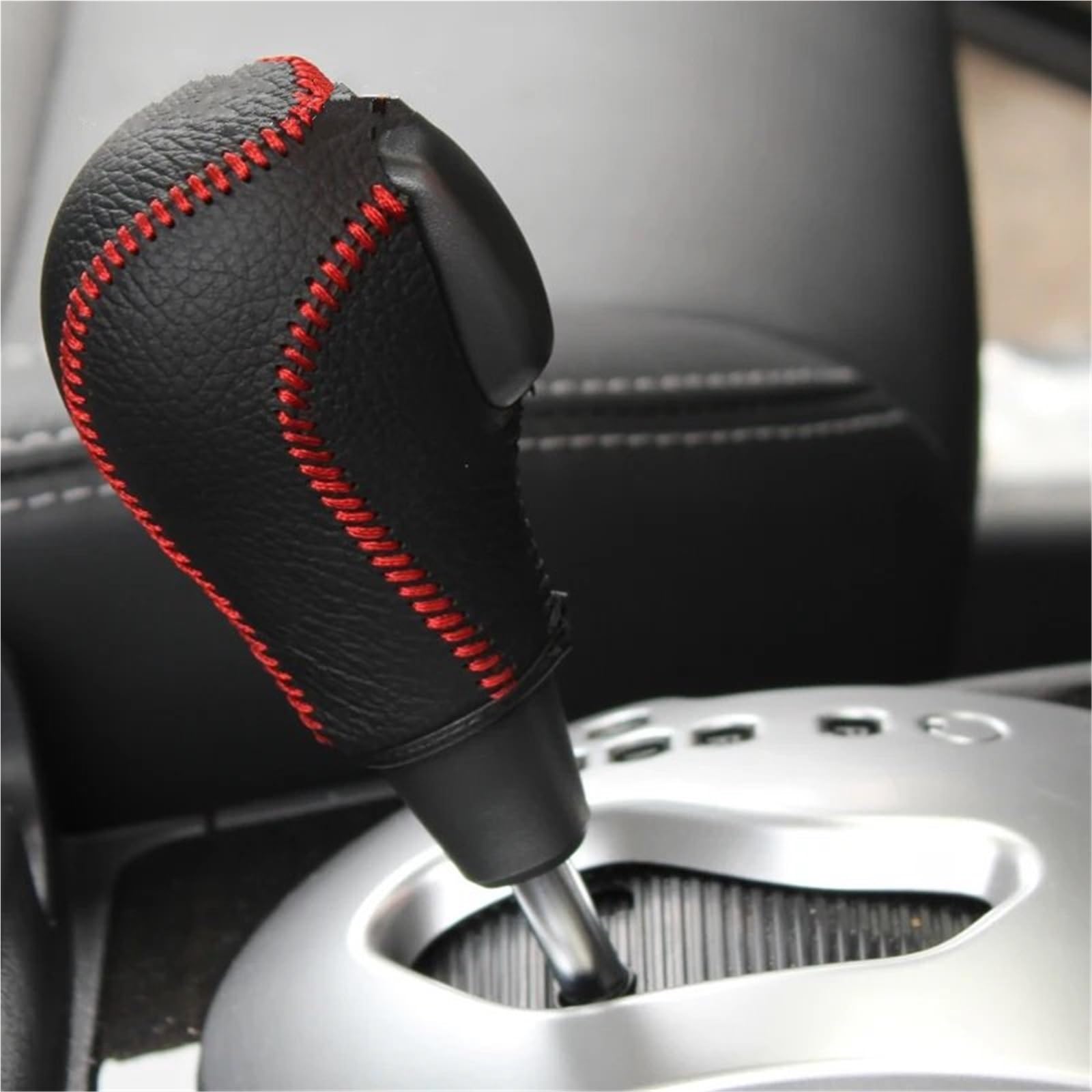 skórzana dźwignia zmiany biegów Osłony dźwigni zmiany biegów pasujące do Renault Koleos Samsung QM6 2009 2016 ze skóry naturalnej(Red)