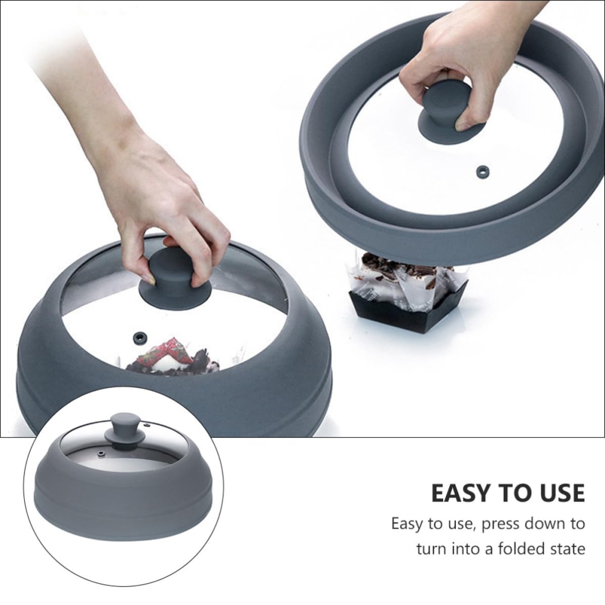 Artibetter Coperchio Protezione Microonde Pieghevole e Silicone per Resistente alle Alte Temperature per Conservazione Alimenti Antispruzzo