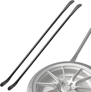 2 PCS Tire Mount and Demount Iron, Semi Truck Tire Changing Tools, Tire Bars for Semi Tires, Tire Changing Removal Tool for Tubeless Tires, Heavy Duty Tire Bar Set, 38 Inch x 4/5 Inch, Black