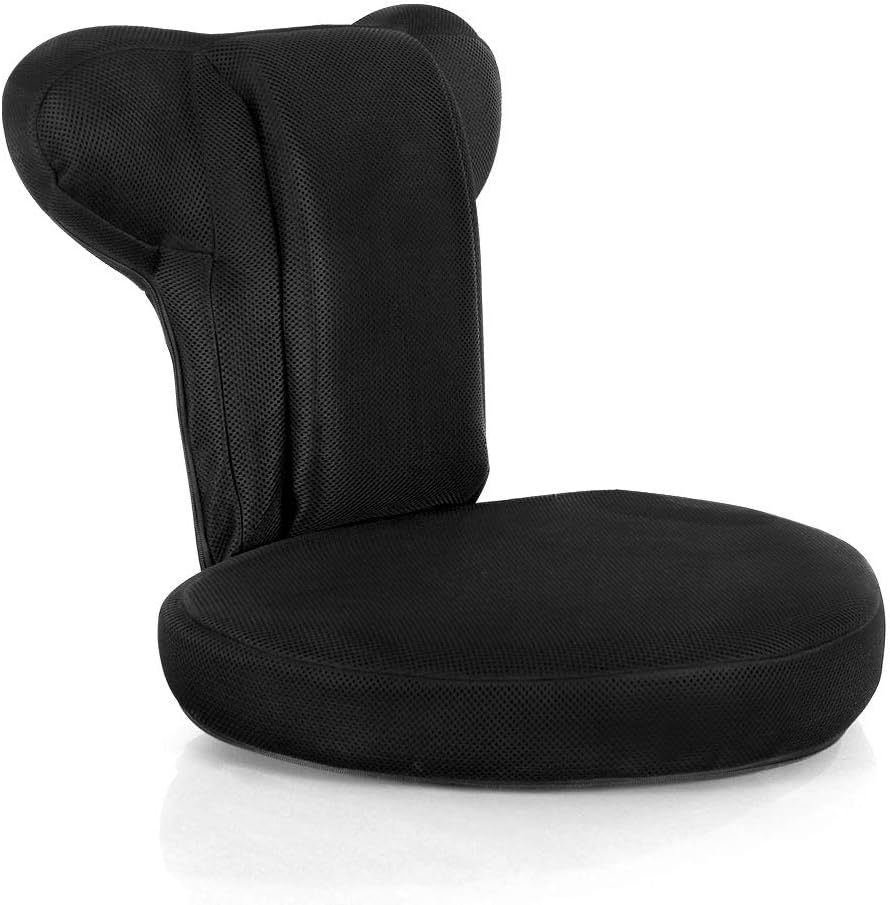 NOVII Folding Floor Chair with 14-Position Adjustable Video Game Recliner Chair for Adult - Great for PS4 Game and Playing Gamepad Home Lazy Chair (Black)