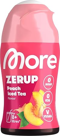 MORE Zerup, Zero Calorie Syrup with Real Fruit Extracts, Peach Iced Tea | 65 ml (up to 8 l Softdrink) - Zero Added Sugars