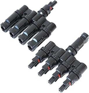 eoocvt 1 Pair Solar Energy Panel MC-4 T Branch Connectors Cable Coupler Combiner - 1 Male to 4 Female(M/4F) and 1 Female to 4 Male(F/4M)