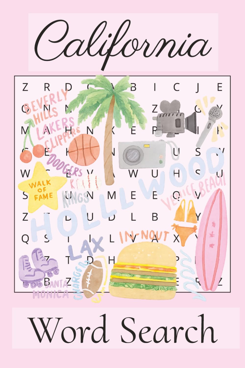 California Themed Word Search: A Sunny Collection of 55 California-Inspired Word Search Puzzles