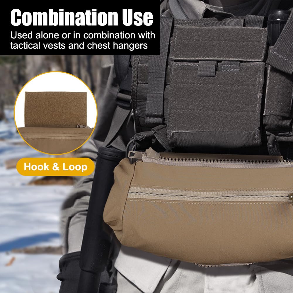 Chauffe-Mains Tactique, Pochette Chauffe-Mains Pliable, Convient Une Poche d'eau Chaude 23×16cm, Sac Chauffant Molle Polyvalent pour Sports de Plein Air, Chasse, Camping, Randonnée, Pêche