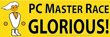 Glorious PC Master Race Bumper Sticker 5 Pack for Your Battlestation, Laptop, Computer Case, Wall & Window. Supports Childs Play Video Gaming Charity. Great Gift for a Proud Gamer, Geek or Nerd.