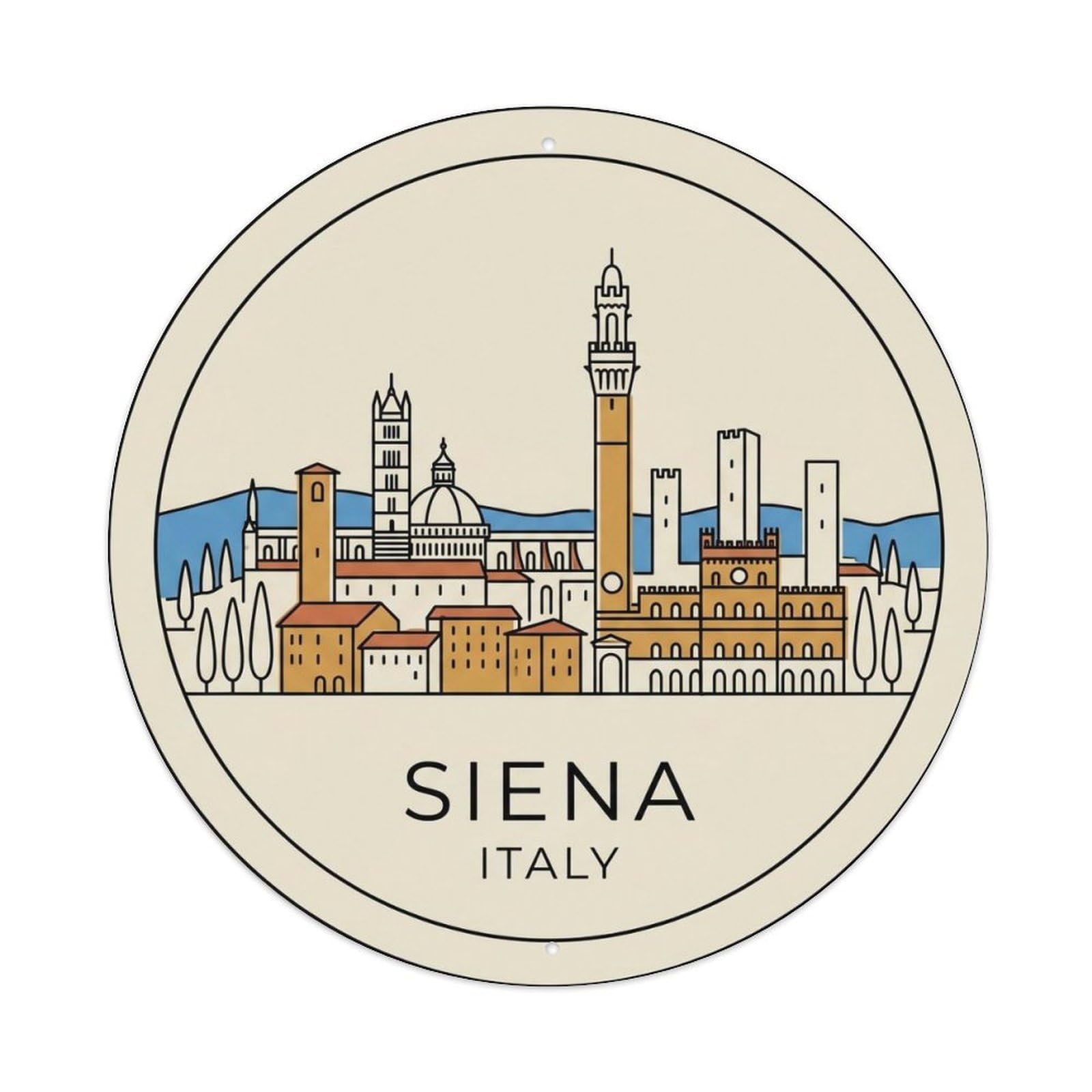 Vintage Travel Siena Italy Exploring Metal Tin Sign