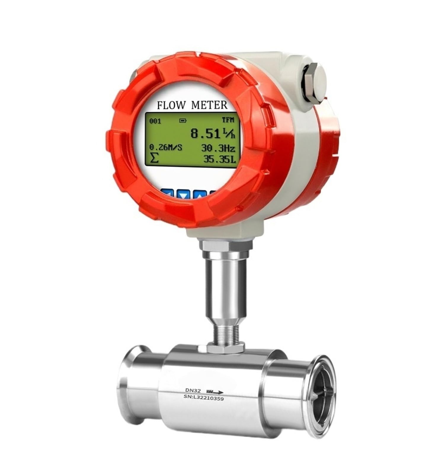 FQJYXWEWL Stainless Steel Flow Sensor for clamp-on Chuck Type Quick-fit Liquid Meter(DN40)