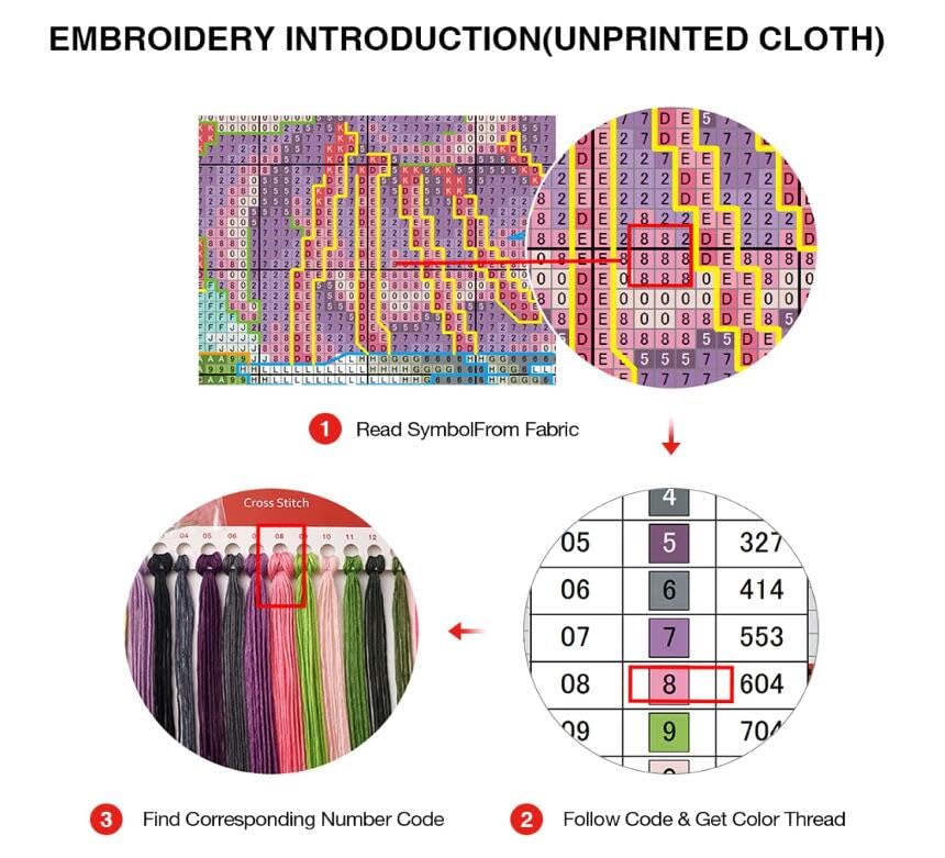 Walluminati Cross Stitch Pillow Cover Kit, Santa Claus,D DIY Stamped Cross Stitch Pillow Kits Embroidery Pillow Cases 11CT Cushion Cover Embroidery Kit Handmade Cushion Cover 18x18inch