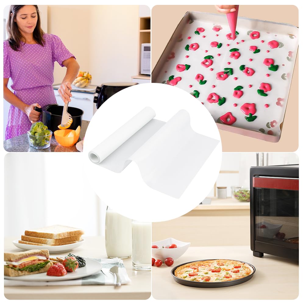 NBEADS 24.4m Silikon-Backmatte, Rutschfeste Silikon-Backmatte Wiederverwendbare Antihaft-Matten für die Fritteuse Backofenunterlage Backmatte Silikonmatte zum Zuschneiden für Küche Backen Kochen