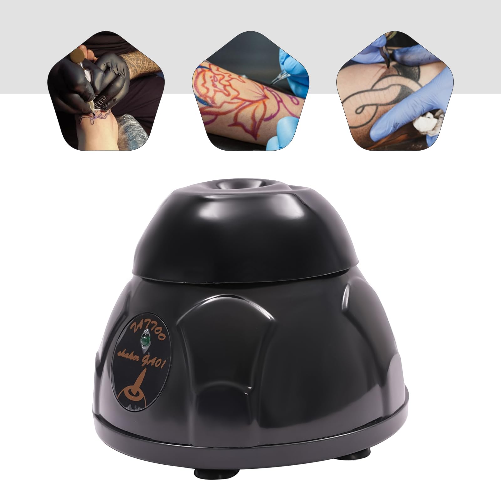Vortex Mixer, Professioneller Liquid Shaker 5200 U/min für Tattoo Tinte und Nagellack, Mini Farbmischer mit Touch-Bedienung, Labor Schüttler mit 6 Saugnäpfen, Schwarz