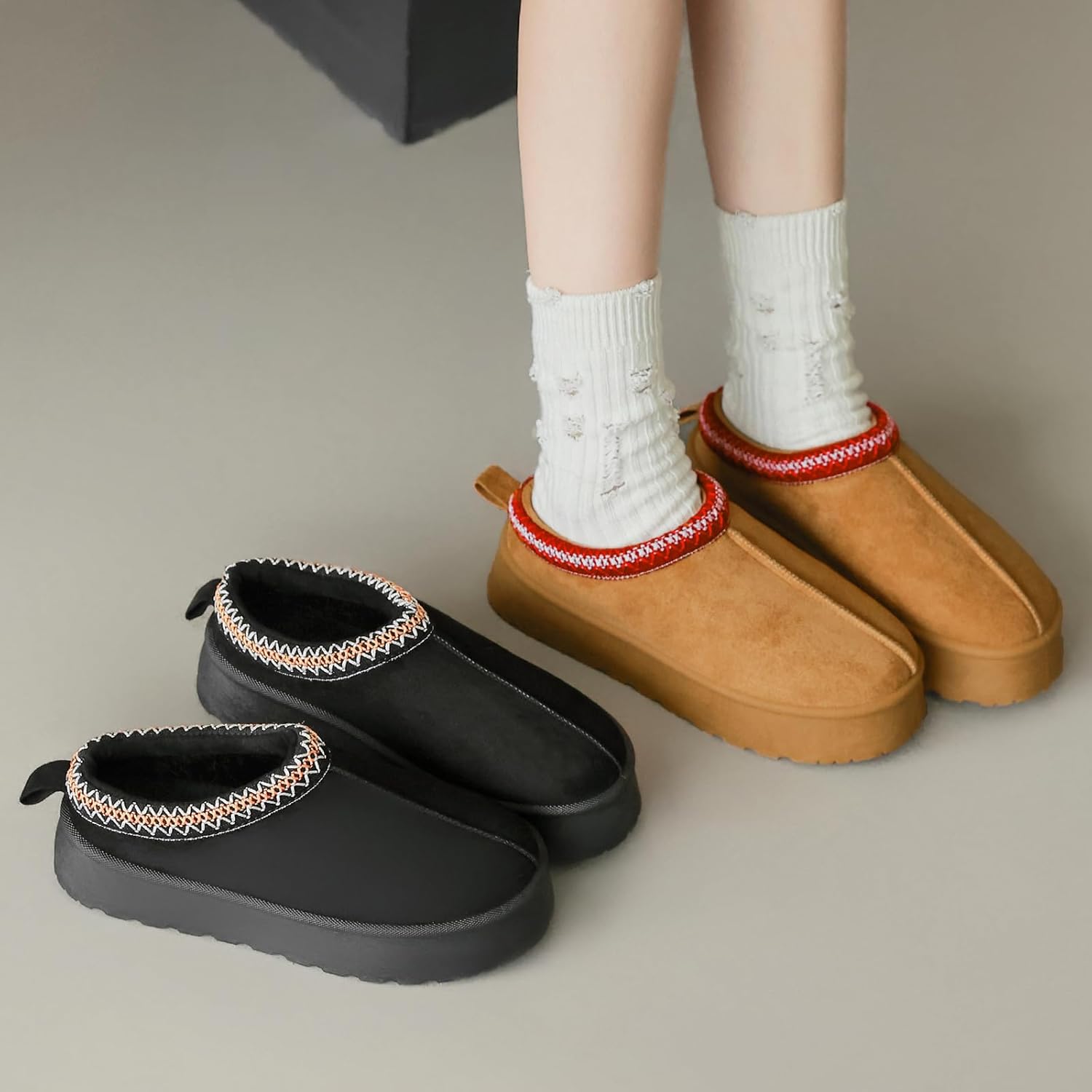 Women's Platform Boots, Fur Fleece Lined House Slippers, Comfy Snow Boots for Indoor/Outdoor Use - Image 6