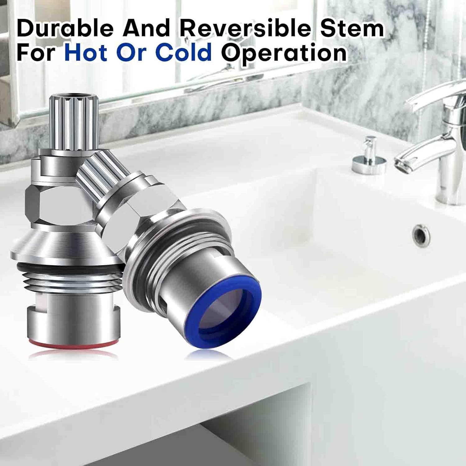 2 Pack Ceramic Disc Cartridge Replacement for 910-9000, Shower Cartridge Replacement Parts for Price Pfister Hot & Cold Ceramic Valve, Compatible with Two Handle Kitchen Faucets, 12 Point Broach