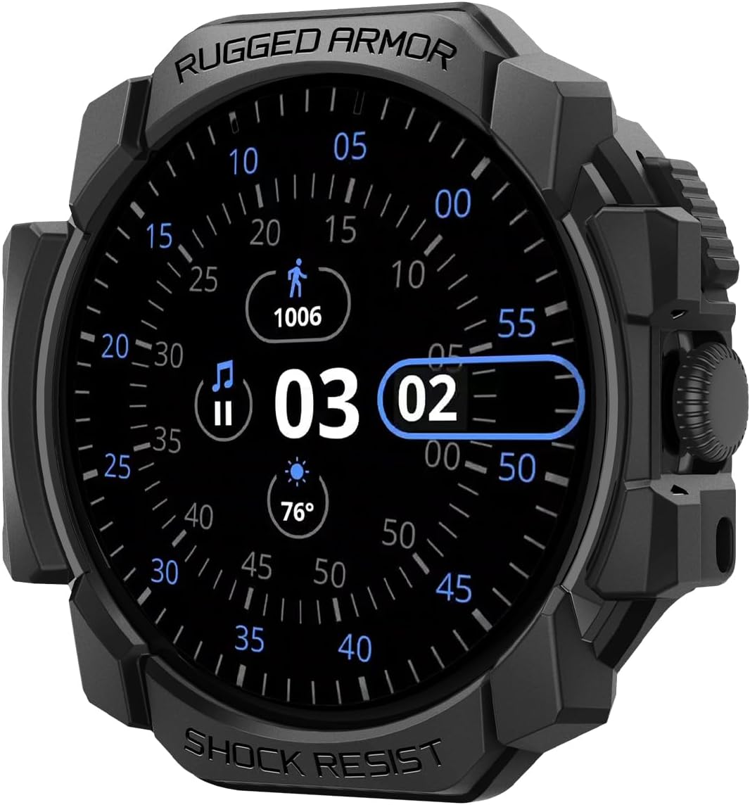 Rugged Armor for Google Pixel Watch 3 45mm Case - Matte Black