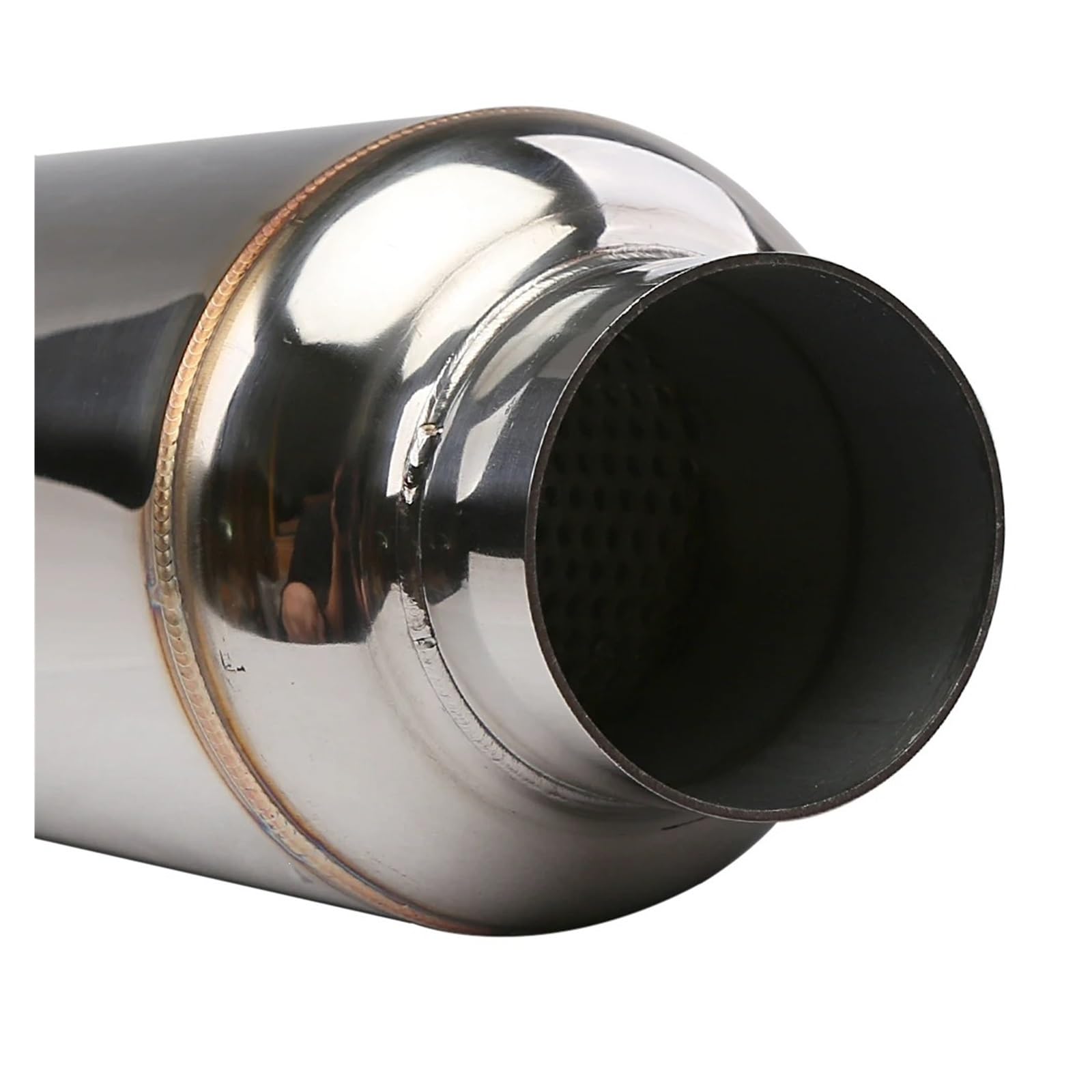 Tubo de escape Tubo Silenciador De Escape Entrada Universal 2,5 "/3" Resonador Acero Inoxidable Rendimiento Sonido Profundo 12" Longitud(2.5 inch Outlet)