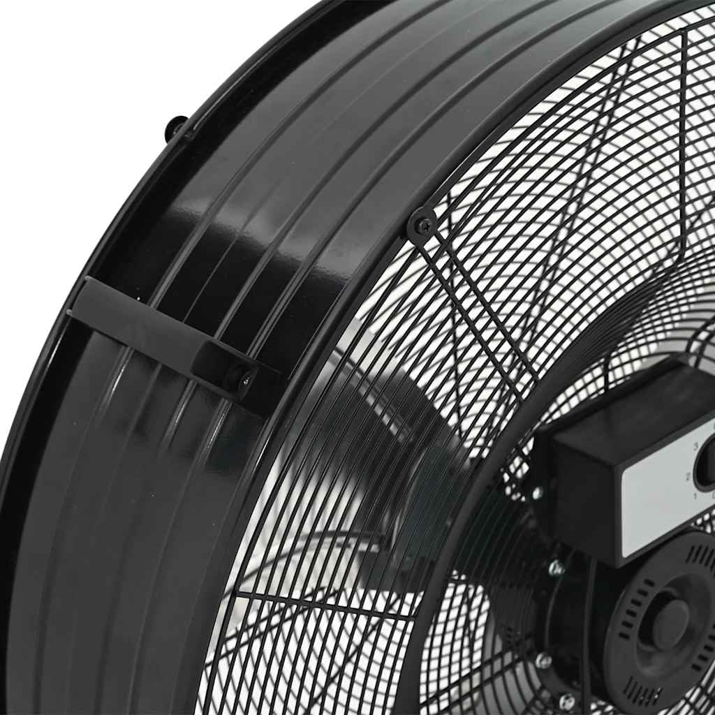 vidaXL Trommelventilator mit Rollen Industrie Bodenventilator Industrieventilator Windmaschine Ventilator Lüfter 77cm 240W Schwarz