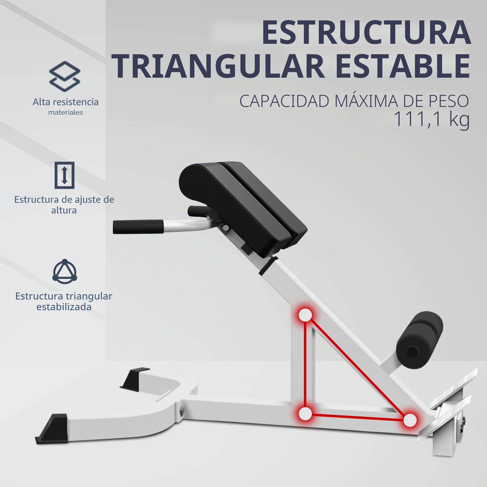 Máquina de extensión de respaldo de silla romana, banco de hiperextensión con ajuste dual de altura de ángulo, banco de ejercicio de espalda para gimnasio en casa