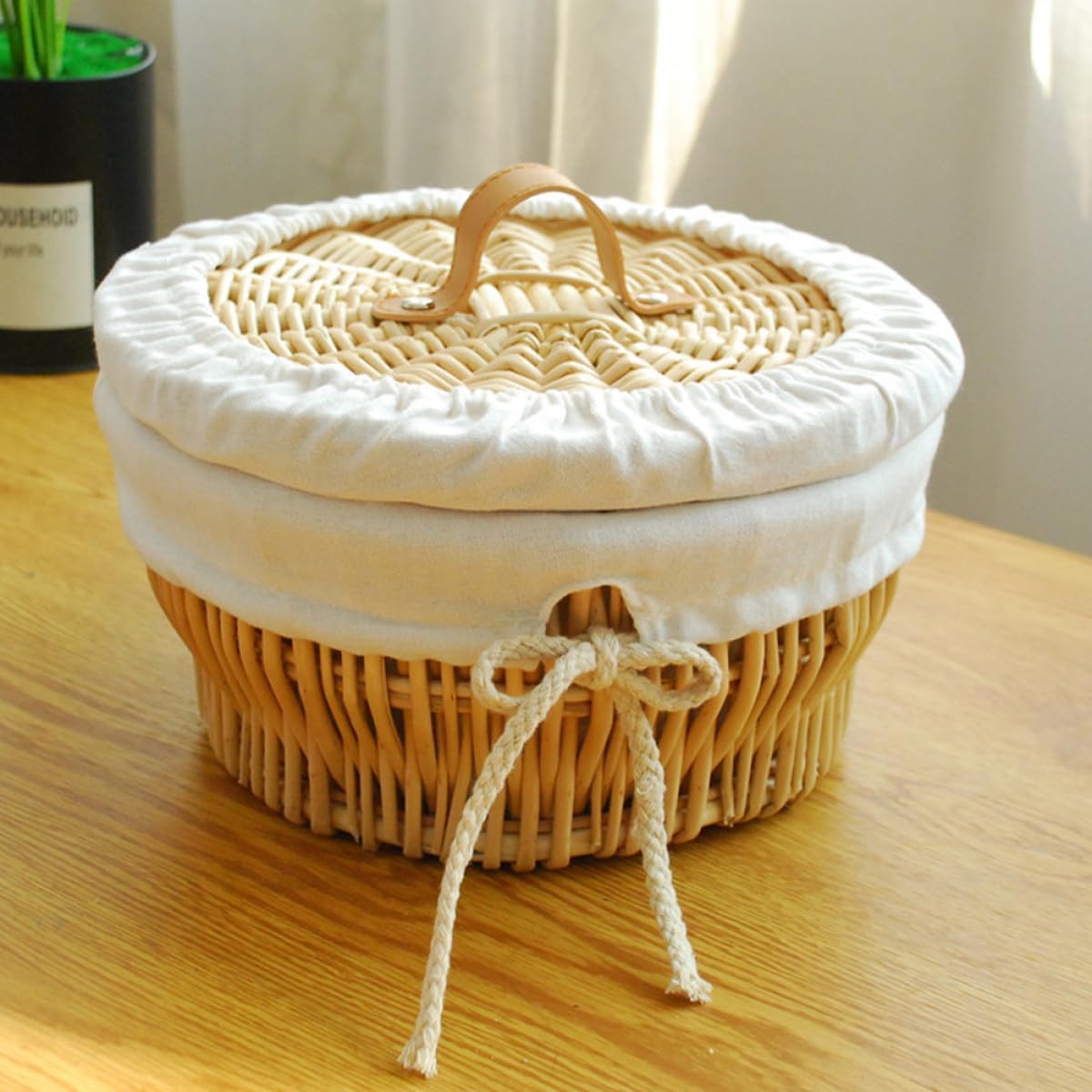 Alasum Woven Rattan Bread Serving Basket Small Size Bulk Bread Basket for Kitchen Fruit and Dry Fruit Storage without Lid