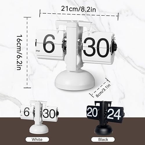 Miniatura 10 de HERCHR Reloj con tapa retro, reloj de escritorio digital retro, reloj de mesa con pilas, reloj de escritorio para oficina, reloj digital abatible,