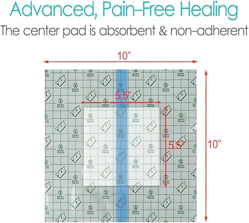 Miniatura 5 de 25 piezas de bolsa de ostomía impermeable cubierta de ducha de 10 x 10 pulgadas, protector de baño de estoma protector de película adhesiva vendaje