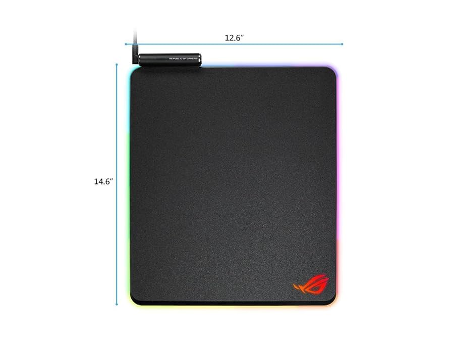 ROG Balteus Qi RGBマウスパッド 小型デバイス用にQiワイヤレス充電機能を搭載、Aura Sync機能