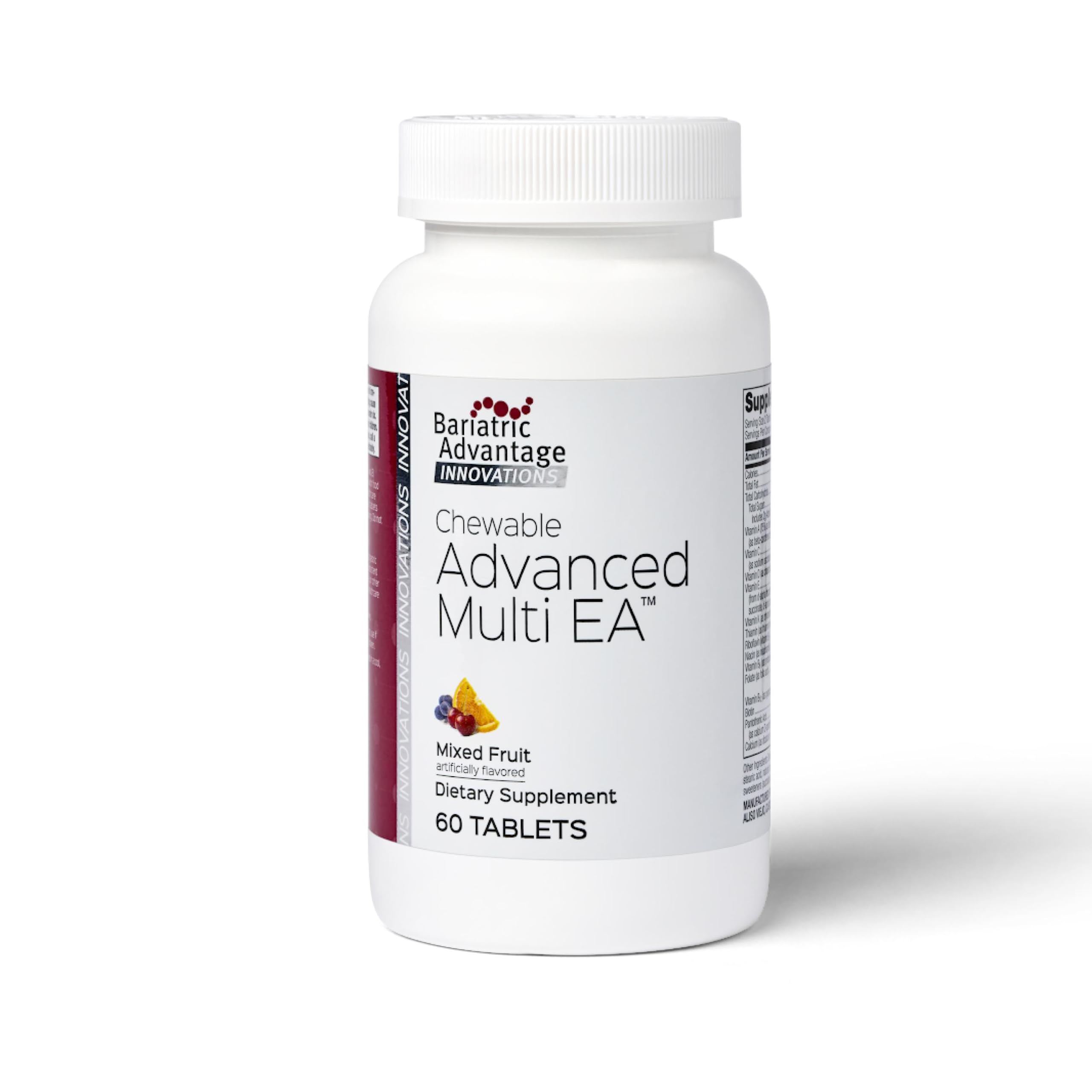 Chewable Advanced Multi EA - High Potency Daily Multivitamin with Iron for Bariatric Surgery Patients - Mixed Fruit Flavor - 60 Count