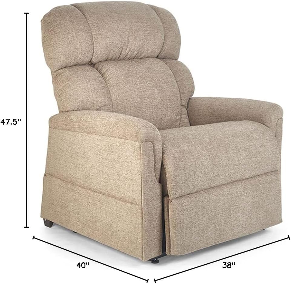 Comforter PR531-T28 Extra Wide 28 inch Tall PR-531 Heavy Duty Dual Motor 500 lb. Weight Capacity Power Lift Chair Recliner - Sandstorm Tan Fabric Golden-PR531-T28-Sterling