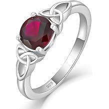 YL Celtic Knot Rings for Women 925 Sterling Silver Round Cut Birthstone Statement Ring