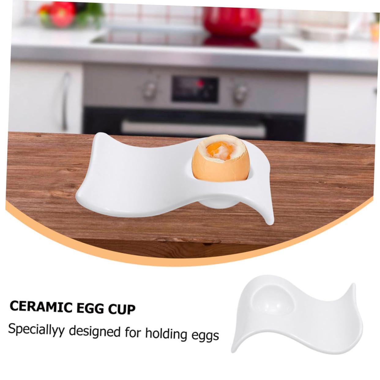 iplusmile Supports à Œufs en Céramique Blanc 6 Pièces, Porte-œufs Modernes et Élégants pour Petit-déjeuner, Plateau de Service pour Œufs Durs