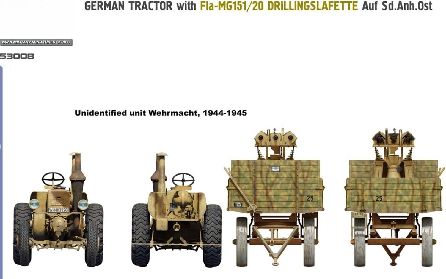 53008 1/35 Tractor with Fla-MG151/20 DRILLINGSLAFETTE Auf Sd.ANH.Ost Kit