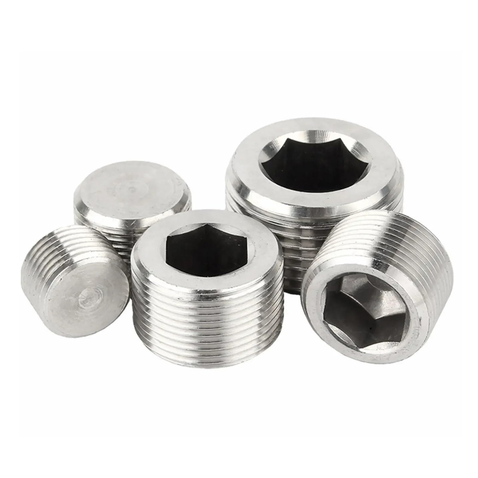 Smglrueat Men's One Color 1Pc 3/4" Npt 304 Stainless Steel Pipe Countersunk End Hex Socket